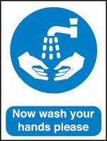 BRADY - M130D/R - 标志 NOW WASH YOUR HANDS PLEASE(请洗手)